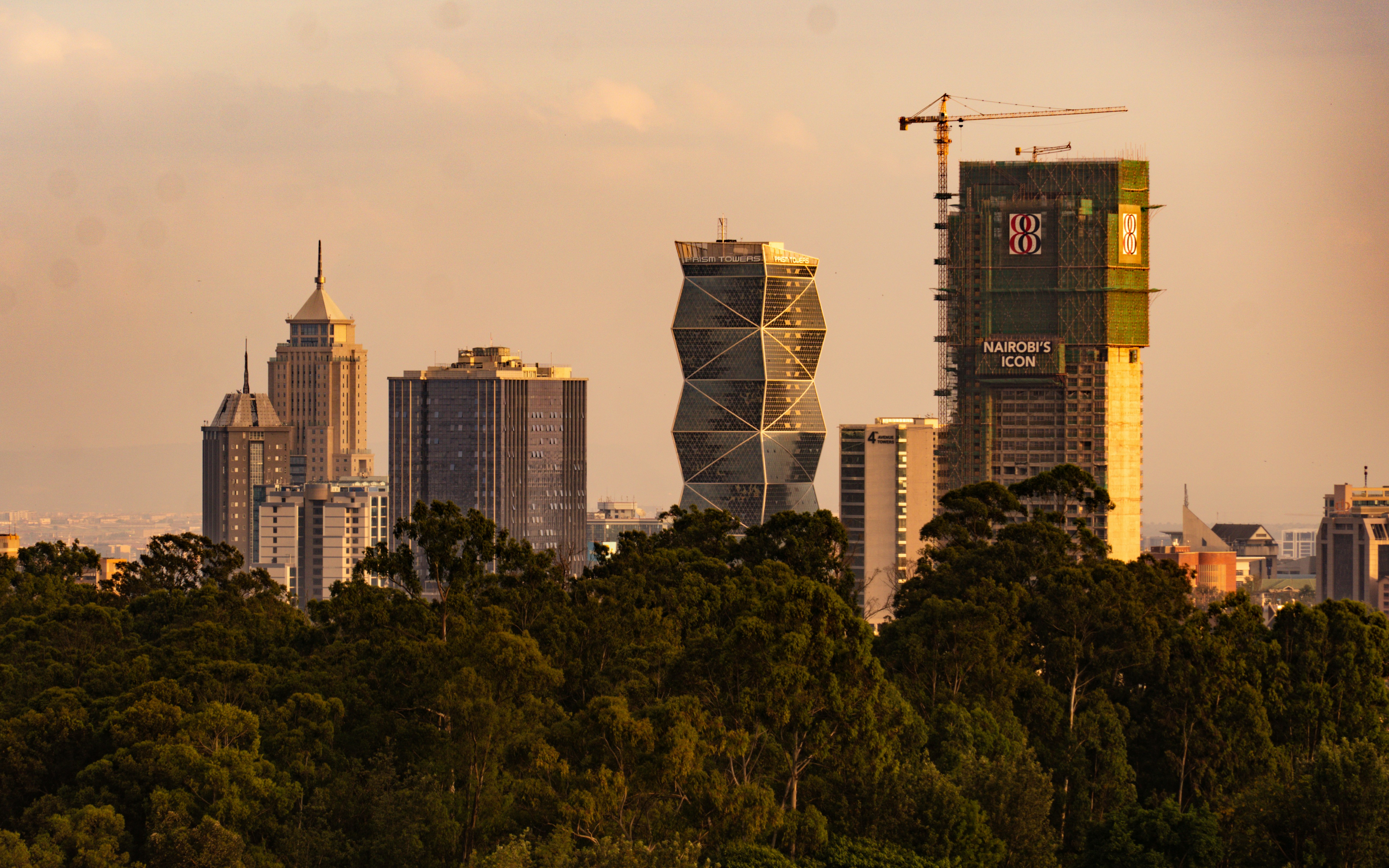 Nairobi skyline at golden hour